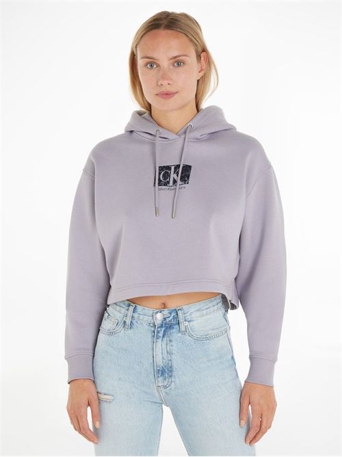printed box cropped hoodie CALVIN KLEIN JEANS | J20J221332PC1